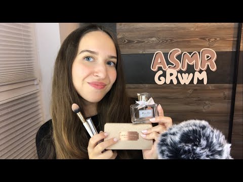 ASMR grwm 💄✨ | basic makeup look (makeup triggers, tapping, scratching, whispering, mouth sounds)