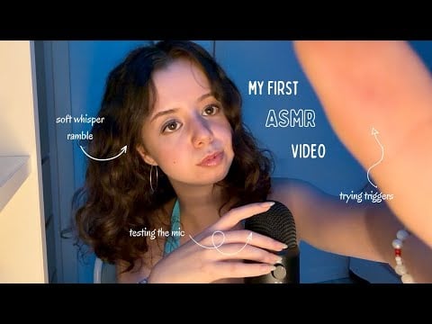 my first asmr video 𑣲 soft whispers and trying triggers
