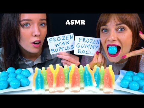 ASMR NIK L NIPS FROZEN WAX BOTTLES VS FROZEN TROLLI PLANET GUMMY BALLS