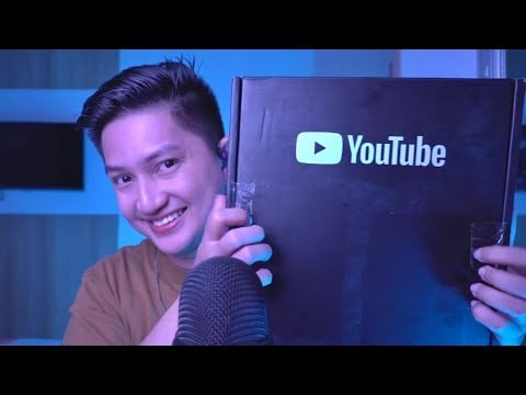 ASMR SILVER PLAY BUTTON YOUTUBE
