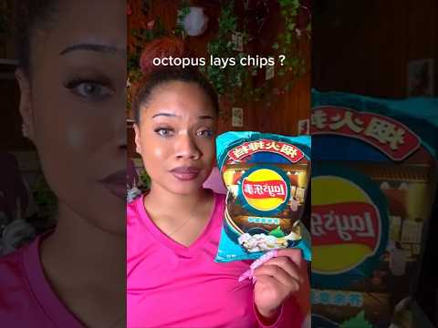 Trying Octopus Lays Chips 😳 #mukbang #shorts #asmr