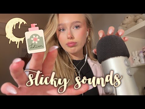 ASMR sticky sounds ~ asmr for those who love mouth sounds & close whispers