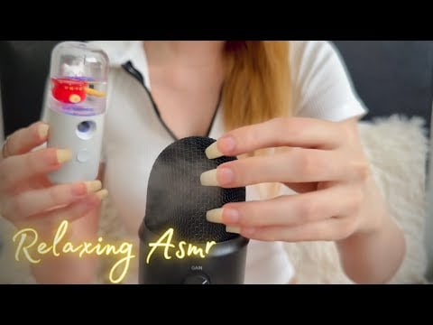 Natural Nail ASMR Mic Scratching & Facial Steamer, No Talking just Relaxing tingles❤️🎧