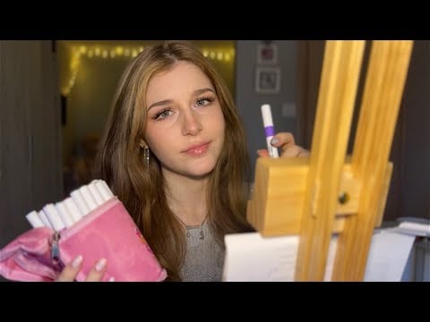 ASMR Drawing/Painting Your Portrait (whispered) 🎨👩🏻‍🎨