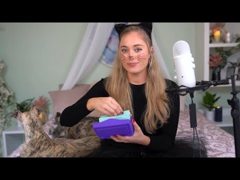 ASMR lerne mit mir verschlafene Wörter ROLEPLAY (Karteikartenerstellung und Happy Halloween!)