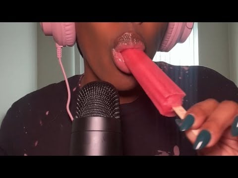 asmr popsicle eating 