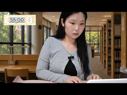 (study with me) 과탑 남자 동기가 되어, 남미새랑 도서관에서 공부하기💖[55분 집중]