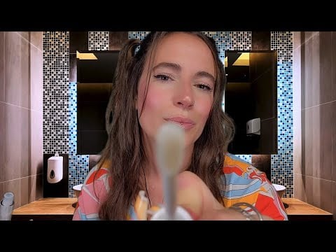 ASMR - Girl In The Club Bathroom Does Your Makeup (Layered sounds) ~ Makeup Roleplay