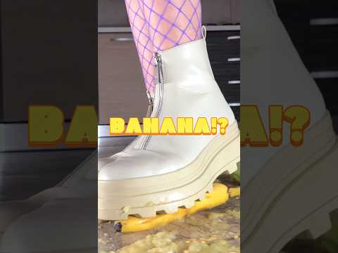 Boots Crushing Food: Pea vs. Fruits! Oddly Satisfying! ASMR
