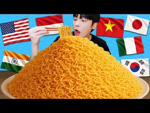 ASMR MUKBANG: 세계 요리 먹방 라면 특집! DIY Noodles Eating Sound