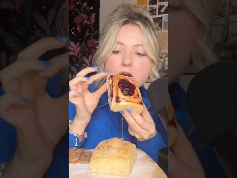 ASMR | eating cinnamon rolls (soft eating sounds with light whispers)#asmr #mukbang #sleep #eating