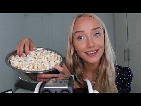 ASMR Whispered Movie Facts & Popcorn Eating Binaural | GwenGwiz