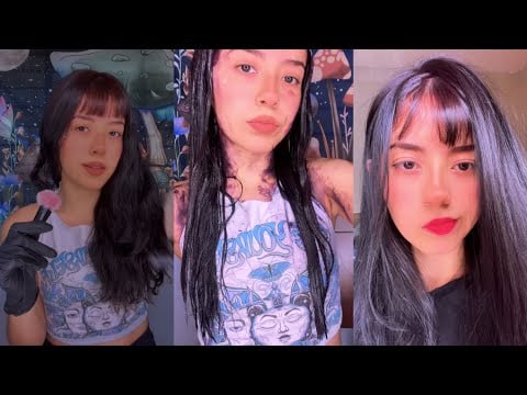 Acompáñame a pintar mi cabello MORADO | Andrea ASMR 💓🦋