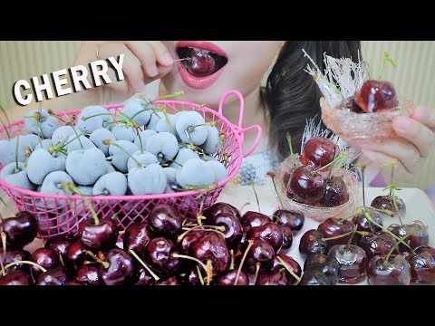 ASMR CHERRY PLATTER (FROZEN CHERRY+CANDIED TANGHULU) EATING SOUNDS | LINH-ASMR