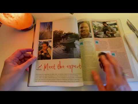 ASMR Flip Through and Scissor Cut a Travel Magazine - Soft Spoken, Page Turning