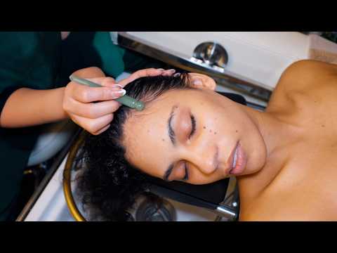 ASMR: Immediately OUT -  Authentic Thai Water Head Massage with Jade Guasha Tools