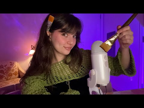 ASMR | Mic Brushing, Face Brushing, Mic Gripping and Rubbing With Mouth Sounds and Rambles