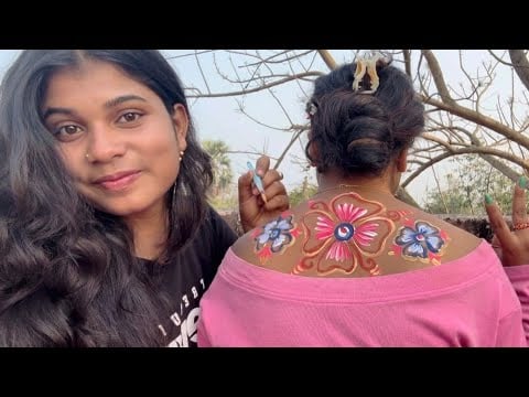 ASMR | Bestie Doing My Relaxing Back painting | 🎨🫶