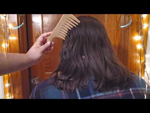 🌻 ASMR Hair Brushing & Wooden Comb (No Talking) 🌻
