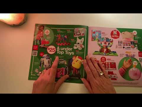 ASMR Flipping through Target Holiday Toy Catalog  ~ Soft Spoken Ramble Page Turning
