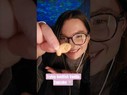 Mystery Snack.... Goldfish Vanilla Cupcake 🧁 #asmr #asmrsounds #asmreating