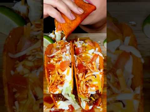 NACHO CHEESE CRUNCHY TACOS #asmr #tacos #mukbang