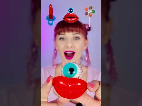 ASMR Jelly Banana Ice Cream, Gummy Eyeball Lips Lollipop #mukbang