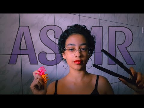 ASMR PASSANDO CHAPINHA NO SEU CABELO - sons de escova, toques suaves, tapping e sons de boca