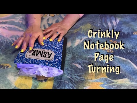 ASMR Crinkly notebook page smoothing (No talking) Water damaged paper (No soft spoken version)