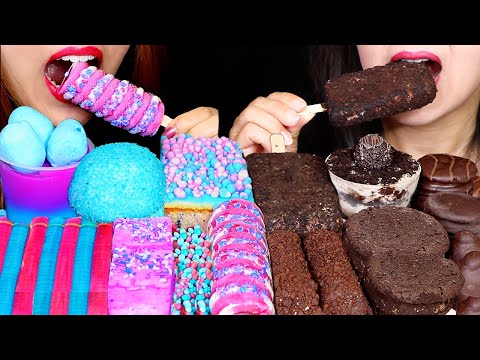 ASMR COTTON CANDY ICE CREAM, CAKE SANDWICH, MARSHMALLOW, NERDS, JELLY NOODLES, OREO ICE CREAM BAR 먹방