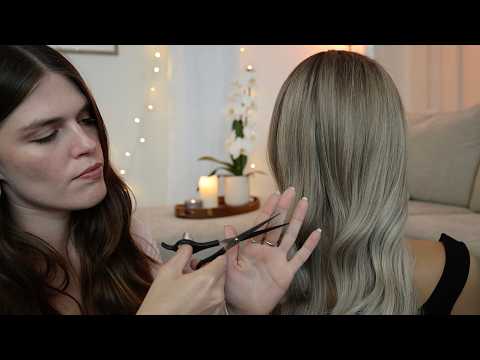 ASMR Giving You A Haircut ✂️🤍 Real Haircutting, Parting, Brushing, Scissor Sounds (Whisper)