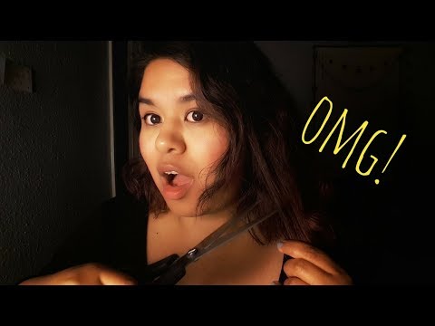 ASMR I CUT MY OWN HAIR! Hair Brushing Sounds & Close-up Whispering