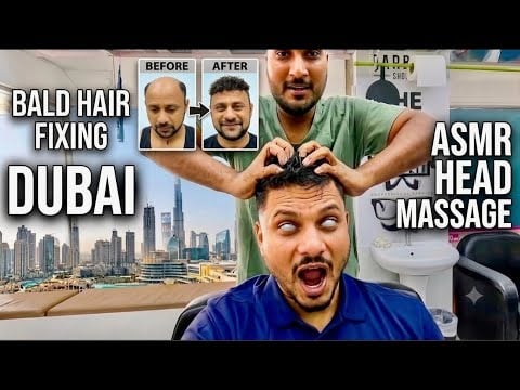 😱 ASMR | Indian Barber Robin's Pressure Point Head Massage in Dubai 🇦🇪🇮🇳 | Bald Hair Fixing Magic!