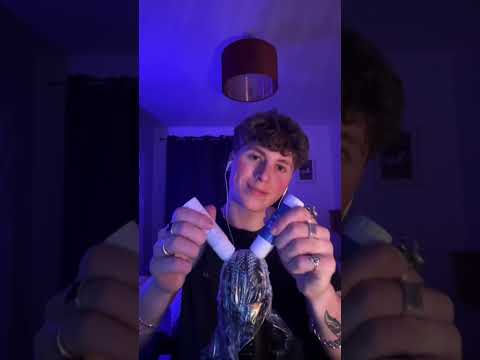 ASMR with glue sticks on the mic