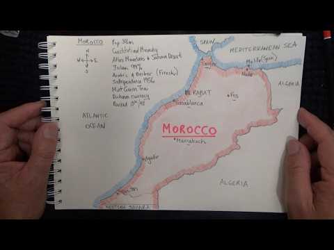 ASMR - Drawing a Map of Morocco - Australian Accent - Chewing Gum & Quietly Whispering