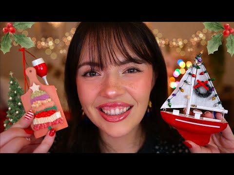 ASMR Tingly Christmas Ornament & Decor Haul 🎄🎅🏻🍭🍫(food themed, over explaining)