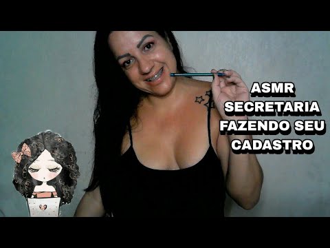 ASMR-SECRETARIA FAZENDO SEU CADASTRO #asmr #sonsdeboca #rumo4k #triggers