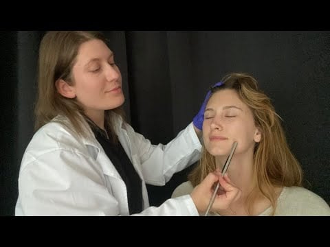 [ASMR] Head to Toe Medical Exam on a Friend | Sharp or Dull, Back Exam, Eye Test