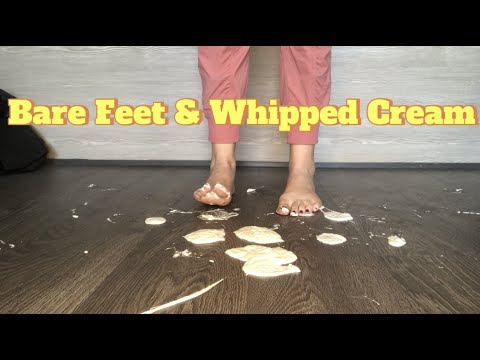 Bare Feet & Whipped Cream ASMR -- Toe Squish