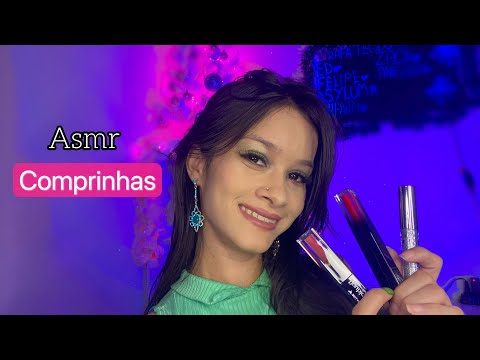 ASMR | MOSTRANDO MINHAS COMPRINHAS ✨( sons de embalagens, maquiagens, cosméticos…)