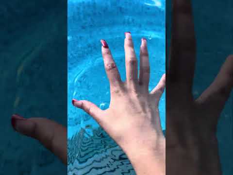 A little too cold to go all the way in today🥲#asmr #pool #watersounds