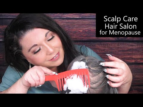 ASMR Scalp Check and Treatment for Menopause (Fizzy Sounds, Scalp Massage) Scalp Care Hair Salon