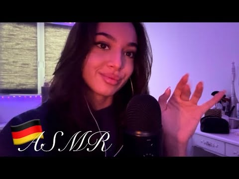 ASMR in German | Close up whisper ramble + mic  brushing (slow and gentle)