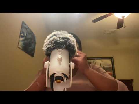 ASMR FLUFFY MIC SCRATCHING WITH TINGLY MOUTH SOUNDS [ Extra Long Nails Fast Topping ]Relaxing sounds