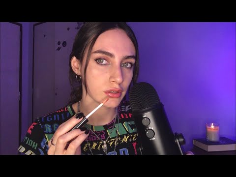 ASMR Mouth Sounds & Lipgloss Application & Visual con Manos (Español)