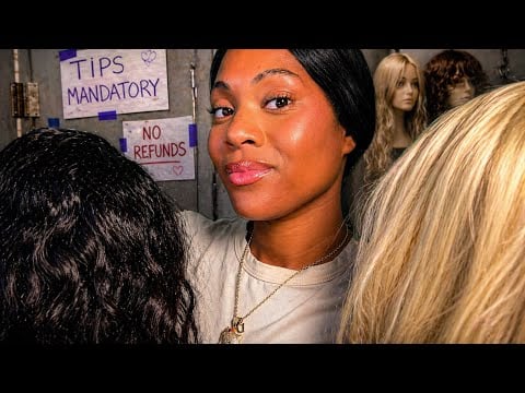 ASMR Scammer Girl in the School Bathroom Sells You Wigs 💇🏽‍♀️ Hair Play, Back Scratching ASMR