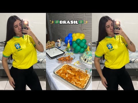 ASMR VLOG - FAZENDO BOLO PRO JOGO DO BRASIL 🇧🇷✨💅