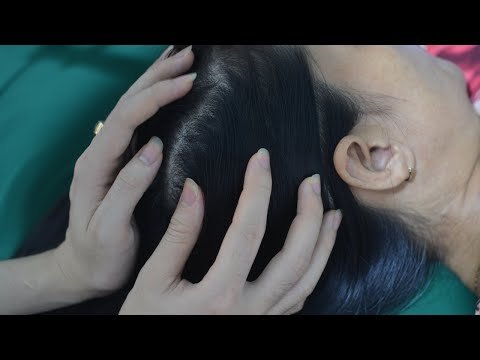 ASMR Real Person Scalp Scratching, Hair Parting, Hair Brushing, Therapy Sounds For Headache Relief