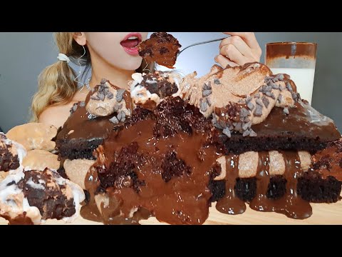 ASMR BROWNIE LAVA CAKE 2024, CHOCOLATE CAKE POTATOES /Eating Show