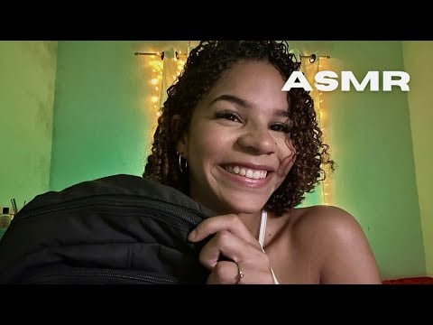 ASMR TOUR PELA MINHA BOLSA DO TRABALHO | triggers inéditos 
